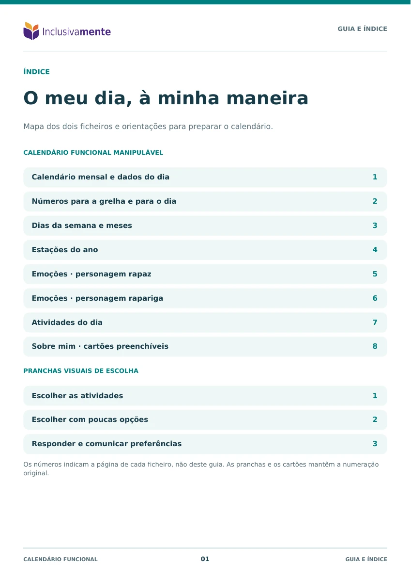 Capa de Guia e índice