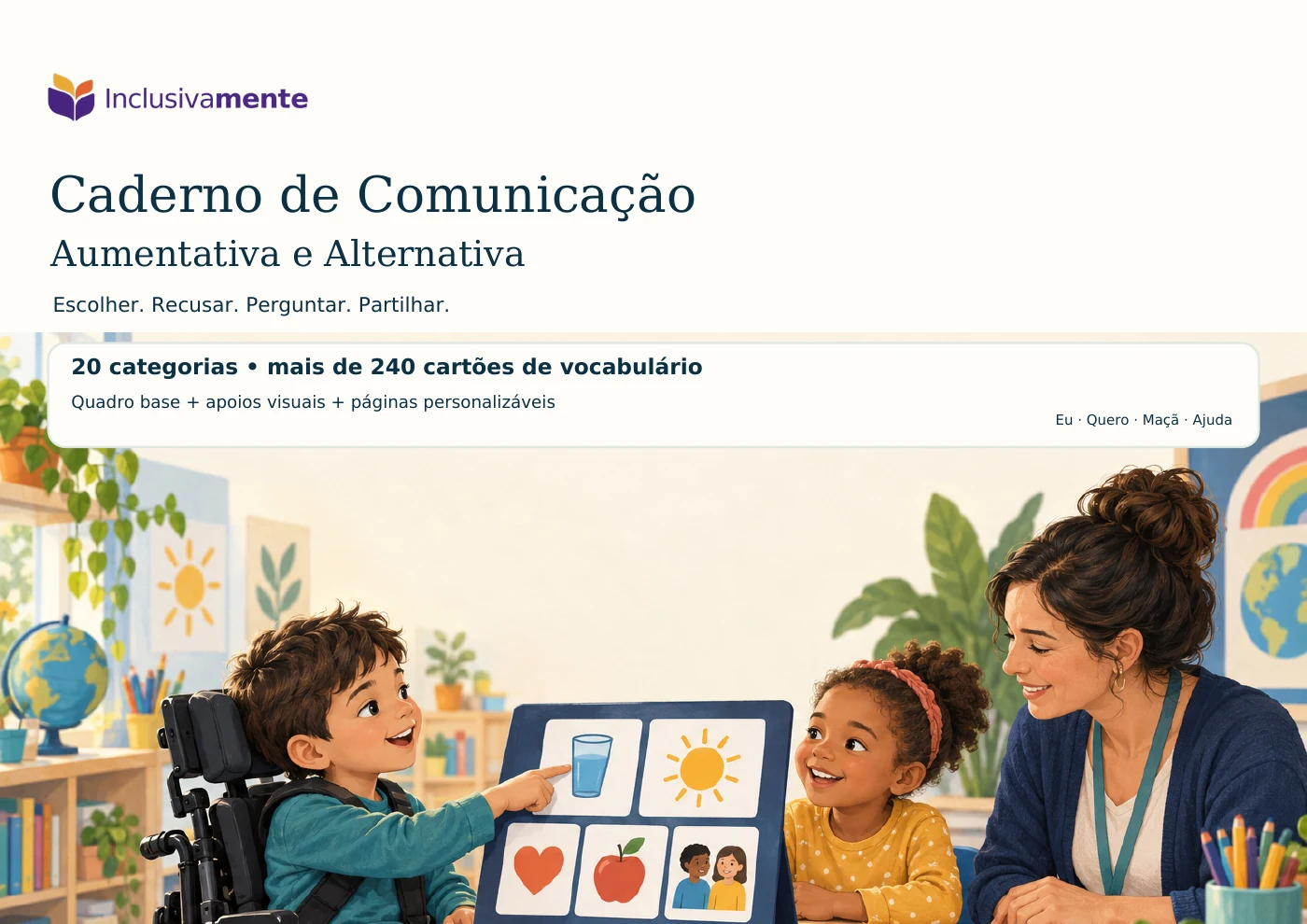 Capa de Caderno de Comunicação Aumentativa e Alternativa